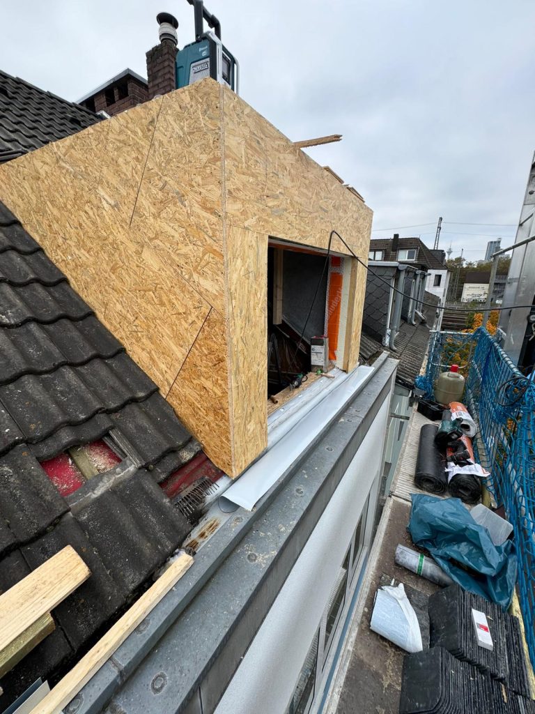 Dachgaube – Beplankung mit OSB-Platten – FDX-Planungsbüro Düsseldorf